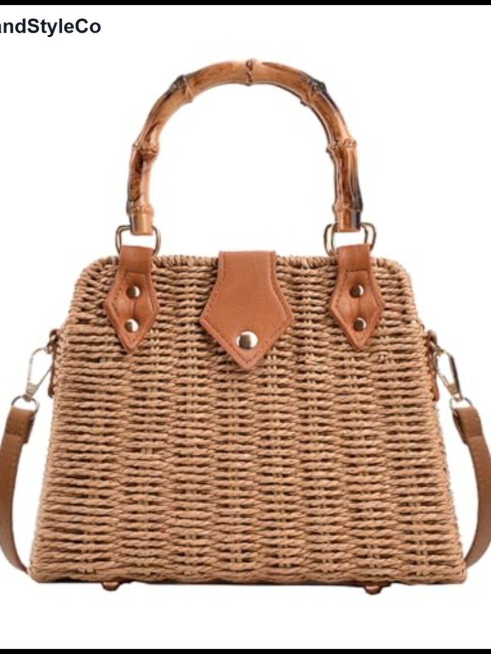 Straw Tote Bag Summer Beach Crossbody Woven Shoulder Handbag Vintage Vacation